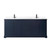 Wyndham WCV232380DBBWCUNSMXX Avery 80 Inch Double Bathroom Vanity in Dark Blue, White Cultured Marble Countertop, Undermount Square Sinks, Matte Black Trim