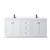 Wyndham WCV232380DWBWCUNSMXX Avery 80 Inch Double Bathroom Vanity in White, White Cultured Marble Countertop, Undermount Square Sinks, Matte Black Trim