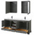 Wyndham WCS202080DGBWCUNSMED Deborah 80 Inch Double Bathroom Vanity in Dark Gray, White Cultured Marble Countertop, Undermount Square Sinks, Matte Black Trim, Medicine Cabinets