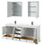 Wyndham WCS202080DWBWCUNSMED Deborah 80 Inch Double Bathroom Vanity in White, White Cultured Marble Countertop, Undermount Square Sinks, Matte Black Trim, Medicine Cabinets
