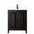 Wyndham WCV252530SEBC2UNSMXX Daria 30 Inch Single Bathroom Vanity in Dark Espresso, Carrara Cultured Marble Countertop, Undermount Square Sink, Matte Black Trim