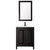 Wyndham WCV252530SEBC2UNSM24 Daria 30 Inch Single Bathroom Vanity in Dark Espresso, Carrara Cultured Marble Countertop, Undermount Square Sink, Matte Black Trim, 24 Inch Mirror