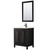 Wyndham WCV252530SEBC2UNSM24 Daria 30 Inch Single Bathroom Vanity in Dark Espresso, Carrara Cultured Marble Countertop, Undermount Square Sink, Matte Black Trim, 24 Inch Mirror