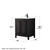 Wyndham WCV252530SEBC2UNSM24 Daria 30 Inch Single Bathroom Vanity in Dark Espresso, Carrara Cultured Marble Countertop, Undermount Square Sink, Matte Black Trim, 24 Inch Mirror