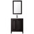 Wyndham WCV252530SEBWCUNSM24 Daria 30 Inch Single Bathroom Vanity in Dark Espresso, White Cultured Marble Countertop, Undermount Square Sink, Matte Black Trim, 24 Inch Mirror
