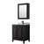 Wyndham WCV252530SEBCMUNSMED Daria 30 Inch Single Bathroom Vanity in Dark Espresso, White Carrara Marble Countertop, Undermount Square Sink, Matte Black Trim, Medicine Cabinet