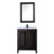 Wyndham WCV252530SEBCMUNSMED Daria 30 Inch Single Bathroom Vanity in Dark Espresso, White Carrara Marble Countertop, Undermount Square Sink, Matte Black Trim, Medicine Cabinet
