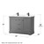 Wyndham WCV232348DGBWCUNSM46 Avery 48 Inch Double Bathroom Vanity in Dark Gray, White Cultured Marble Countertop, Undermount Square Sinks, Matte Black Trim, 46 Inch Mirror