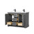 Wyndham WCV232348DGBWCUNSMXX Avery 48 Inch Double Bathroom Vanity in Dark Gray, White Cultured Marble Countertop, Undermount Square Sinks, Matte Black Trim