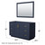 Wyndham WCF292954SBLCXSXXM46 Miranda 54 Inch Single Bathroom Vanity in Dark Blue, No Countertop, No Sink, Brushed Gold Trim, 46 Inch Mirror
