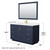 Wyndham WCF292954SBLC2UNSM46 Miranda 54 Inch Single Bathroom Vanity in Dark Blue, Carrara Cultured Marble Countertop, Undermount Square Sink, Brushed Gold Trim, 46 Inch Mirror