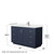 Wyndham WCF292954SBNC2UNSMXX Miranda 54 Inch Single Bathroom Vanity in Dark Blue, Carrara Cultured Marble Countertop, Undermount Square Sink, Brushed Nickel Trim