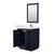 Wyndham WCF111130SBNWCUNSM24 Icon 30 Inch Single Bathroom Vanity in Dark Blue, White Cultured Marble Countertop, Undermount Square Sink, Brushed Nickel Trim, 24 Inch Mirror