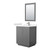Wyndham WCF111130SKGC2UNSM24 Icon 30 Inch Single Bathroom Vanity in Dark Gray, Carrara Cultured Marble Countertop, Undermount Square Sink, Brushed Nickel Trim, 24 Inch Mirror