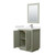 Wyndham WCF111130SLGC2UNSM24 Icon 30 Inch Single Bathroom Vanity in Light Green, Carrara Cultured Marble Countertop, Undermount Square Sink, Brushed Nickel Trim, 24 Inch Mirror