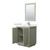 Wyndham WCF111130SLGWCUNSM24 Icon 30 Inch Single Bathroom Vanity in Light Green, White Cultured Marble Countertop, Undermount Square Sink, Brushed Nickel Trim, 24 Inch Mirror