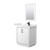 Wyndham WCF111130SWBWCUNSM24 Icon 30 Inch Single Bathroom Vanity in White, White Cultured Marble Countertop, Undermount Square Sink, Matte Black Trim, 24 Inch Mirror