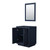 Wyndham WCF111130SBNCXSXXM24 Icon 30 Inch Single Bathroom Vanity in Dark Blue, No Countertop, No Sink, Brushed Nickel Trim, 24 Inch Mirror