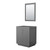 Wyndham WCF111130SKGCXSXXM24 Icon 30 Inch Single Bathroom Vanity in Dark Gray, No Countertop, No Sink, Brushed Nickel Trim, 24 Inch Mirror