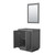 Wyndham WCF111130SKGCXSXXM24 Icon 30 Inch Single Bathroom Vanity in Dark Gray, No Countertop, No Sink, Brushed Nickel Trim, 24 Inch Mirror