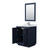 Wyndham WCF111130SBNCMUNSM24 Icon 30 Inch Single Bathroom Vanity in Dark Blue, White Carrara Marble Countertop, Undermount Square Sink, Brushed Nickel Trim, 24 Inch Mirror
