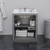Wyndham WCF111130SKGCMUNSM24 Icon 30 Inch Single Bathroom Vanity in Dark Gray, White Carrara Marble Countertop, Undermount Square Sink, Brushed Nickel Trim, 24 Inch Mirror