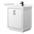Wyndham WCF111130SWBC2UNSMXX Icon 30 Inch Single Bathroom Vanity in White, Carrara Cultured Marble Countertop, Undermount Square Sink, Matte Black Trim
