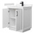 Wyndham WCF111130SWBC2UNSMXX Icon 30 Inch Single Bathroom Vanity in White, Carrara Cultured Marble Countertop, Undermount Square Sink, Matte Black Trim