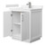 Wyndham WCF111130SWHC2UNSMXX Icon 30 Inch Single Bathroom Vanity in White, Carrara Cultured Marble Countertop, Undermount Square Sink, Brushed Nickel Trim
