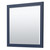 Wyndham WCF111142SBNCMUNSM34 Icon 42 Inch Single Bathroom Vanity in Dark Blue, White Carrara Marble Countertop, Undermount Square Sink, Brushed Nickel Trim, 34 Inch Mirror