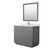 Wyndham WCF111142SKGCMUNSM34 Icon 42 Inch Single Bathroom Vanity in Dark Gray, White Carrara Marble Countertop, Undermount Square Sink, Brushed Nickel Trim, 34 Inch Mirror