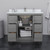 Wyndham WCF111142SKGCMUNSM34 Icon 42 Inch Single Bathroom Vanity in Dark Gray, White Carrara Marble Countertop, Undermount Square Sink, Brushed Nickel Trim, 34 Inch Mirror
