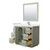 Wyndham WCF111142SLGWCUNSM34 Icon 42 Inch Single Bathroom Vanity in Light Green, White Cultured Marble Countertop, Undermount Square Sink, Brushed Nickel Trim, 34 Inch Mirror