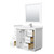 Wyndham WCF111142SWHWCUNSM34 Icon 42 Inch Single Bathroom Vanity in White, White Cultured Marble Countertop, Undermount Square Sink, Brushed Nickel Trim, 34 Inch Mirror