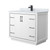 Wyndham WCF111142SWBCMUNSMXX Icon 42 Inch Single Bathroom Vanity in White, White Carrara Marble Countertop, Undermount Square Sink, Matte Black Trim