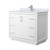 Wyndham WCF111142SWHCMUNSMXX Icon 42 Inch Single Bathroom Vanity in White, White Carrara Marble Countertop, Undermount Square Sink, Brushed Nickel Trim