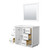 Wyndham WCF111142SWBCXSXXM34 Icon 42 Inch Single Bathroom Vanity in White, No Countertop, No Sink, Matte Black Trim, 34 Inch Mirror