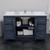 Wyndham WCF111160SBNC2UNSM58 Icon 60 Inch Single Bathroom Vanity in Dark Blue, Carrara Cultured Marble Countertop, Undermount Square Sink, Brushed Nickel Trim, 58 Inch Mirror