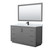 Wyndham WCF111160SGBCMUNSM58 Icon 60 Inch Single Bathroom Vanity in Dark Gray, White Carrara Marble Countertop, Undermount Square Sink, Matte Black Trim, 58 Inch Mirror