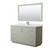 Wyndham WCF111160SLGCMUNSM58 Icon 60 Inch Single Bathroom Vanity in Light Green, White Carrara Marble Countertop, Undermount Square Sink, Brushed Nickel Trim, 58 Inch Mirror