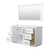 Wyndham WCF111160SWBCXSXXM58 Icon 60 Inch Single Bathroom Vanity in White, No Countertop, No Sink, Matte Black Trim, 58 Inch Mirror