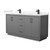 Wyndham WCF111166DGBC2UNSMXX Icon 66 Inch Double Bathroom Vanity in Dark Gray, Carrara Cultured Marble Countertop, Undermount Square Sinks, Matte Black Trim