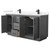 Wyndham WCF111166DGBC2UNSMXX Icon 66 Inch Double Bathroom Vanity in Dark Gray, Carrara Cultured Marble Countertop, Undermount Square Sinks, Matte Black Trim