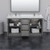 Wyndham WCF111166DGBWCUNSMXX Icon 66 Inch Double Bathroom Vanity in Dark Gray, White Cultured Marble Countertop, Undermount Square Sinks, Matte Black Trim