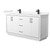 Wyndham WCF111166DWBC2UNSMXX Icon 66 Inch Double Bathroom Vanity in White, Carrara Cultured Marble Countertop, Undermount Square Sinks, Matte Black Trim