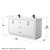Wyndham WCF111166DWBC2UNSMXX Icon 66 Inch Double Bathroom Vanity in White, Carrara Cultured Marble Countertop, Undermount Square Sinks, Matte Black Trim