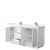 Wyndham WCF111166DWHC2UNSMXX Icon 66 Inch Double Bathroom Vanity in White, Carrara Cultured Marble Countertop, Undermount Square Sinks, Brushed Nickel Trim