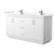 Wyndham WCF111166DWHC2UNSMXX Icon 66 Inch Double Bathroom Vanity in White, Carrara Cultured Marble Countertop, Undermount Square Sinks, Brushed Nickel Trim