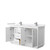 Wyndham WCF111166DWHWCUNSMXX Icon 66 Inch Double Bathroom Vanity in White, White Cultured Marble Countertop, Undermount Square Sinks, Brushed Nickel Trim