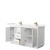 Wyndham WCF111166DWZC2UNSMXX Icon 66 Inch Double Bathroom Vanity in White, Carrara Cultured Marble Countertop, Undermount Square Sinks, Satin Bronze Trim